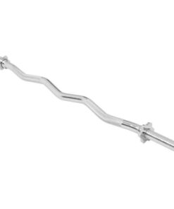 GORILLA SPORTS SA - EZ Curl Bar with Spinlock Star Collars 120cm Chrome