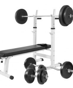 GORILLA SPORTS SA - Weight Bench with 100KG Vinyl Weight Set