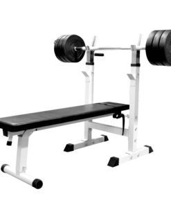 GORILLA SPORTS SA - Weight Bench with 38KG Vinyl Weight Set white