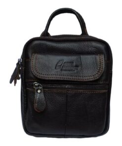 Grain Genuine Leather Shoulder Bag,Crossbody - Brown