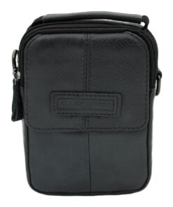 Grain Genuine Leather Unisex Shoulder Bag, ,Crossbody bag - Grey