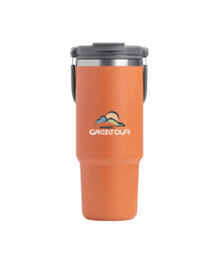 GREATOUR 1.2 Litre Travel Mug Vacuum Insulated Hot/Cold Flip Straw or Sip - Orange
