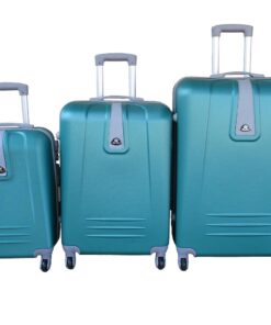 Green 3-Piece ABS Luggage Set-360-Degree Built-in Combination Lock