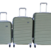 Green ABS 3-Piece Luggage Set with Spinner Wheels and Telescopic Handles