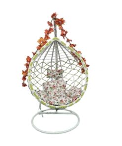 Green and White Outdoor/Indoor Swing Outdoor Hanging Chair