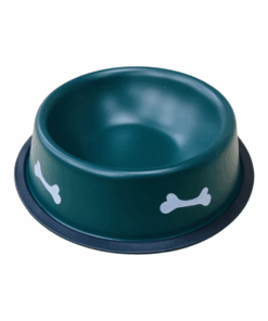Green Stainless Steel Bowl Small with Bone Picture for Dogs and Cats - M
