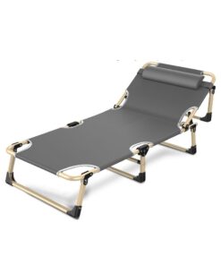 Grey and Gold Fold-able Camp Bed