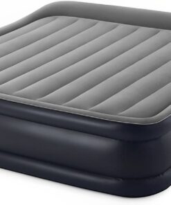 Grey Intex Delux Dura Beam Plus Pillow Rest Queen Airbed with Pump