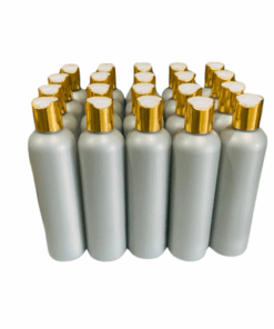 Grey Luxurious HDPE Bottles with Gold with White Caps - 50 x 250ml