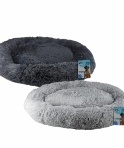 Grey Pet Bed Round Snuggle 80cm Diameter