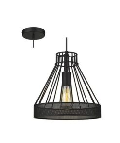 Grid Pendant - Black - 1xE27