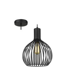 Grid Pendant - Black - E27 1x60w