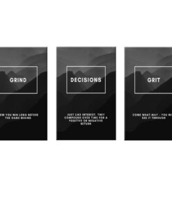 Grind, Decisions and Grit Motivational Decor Wall Art