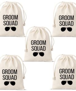 Groom Squad Drawstring Bags - Set of 5