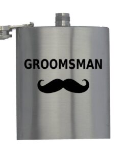 Groomsman - Mustache - Hip Flask