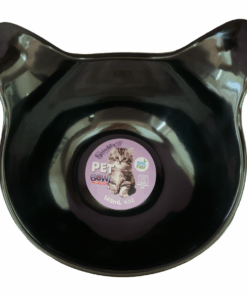 Grovida Cat Ears Shape Melamine Pet Bowl (145ml) - Black