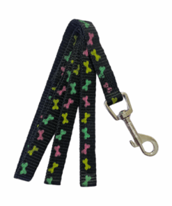 Grovida Pet Lead - Dog Bone Print (1.2m) - Black