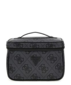 Guess Berta Toiletry Train Case - Coal Logo