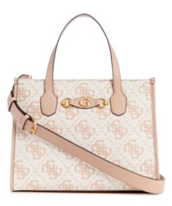 Guess Izzy 2 Compartment Tote Bag - Dusty Rose Logo