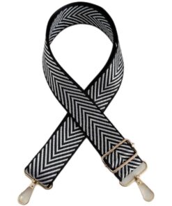Guitar Style Adjustable Bag Strap - Black Chevron