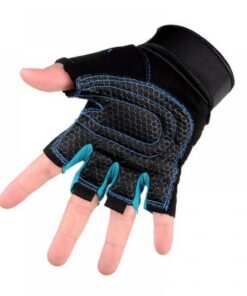 Gym Gloves Heavyweight Sports Exercise Weight Lifting Gloves - Light Blue - L