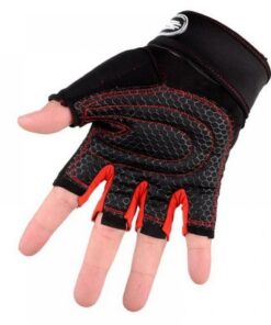 Gym Gloves Heavyweight Sports Exercise Weight Lifting Gloves - Red - L
