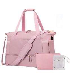 Gym Sports Travel Duffel Bag with USB Charging Port - Pink