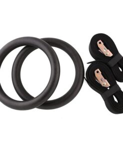 Gymnastic Rings with Adjustable Straps - Black