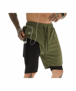 GYMPANTHER Dynamic Duo Training Shorts - Army Green - S