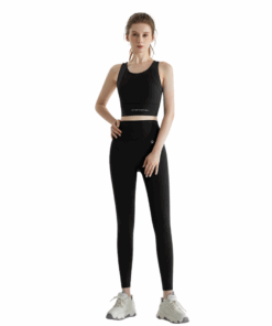 Gympanther Exquisite Sleeveless Crop Tank & Leggings - Black - L