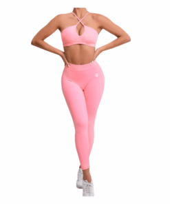 GYMPANTHER Extreme Scrunch V Butt Leggings & Cross Strap Sports Bra Set