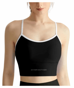 GymPanther Pure Innocence White Trimmed Strappy Sports Bra
