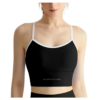 GymPanther Pure Innocence White Trimmed Strappy Sports Bra - Black - M