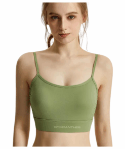 GymPanther Quick Dry Low Cut Back Strappy Sports Bra - Pistachio Dream - L