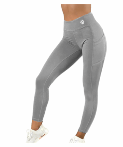 GYMPANTHER Sexy Stretchy Sportswear Leggings with Phone Pocket - Grey - L