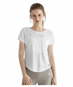 GYMPANTHER Sheer Strappy T-Shirt with Tie Back - White Purity - S