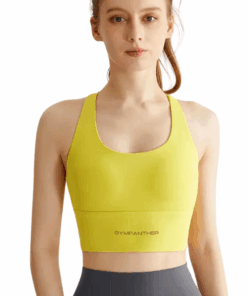 GYMPANTHER Sports Bra for Women - High-Impact Fitness Workout Gym Bra - Yellow - XL
