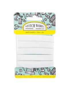 Haberdashery - Elastic - White - 10mm x 2m - 30 Pack