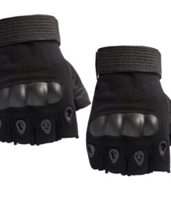 Half-finger Gloves Outdoor Sports Equipment Strike Hard Knuckle Tactical - Black - M