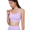 Halter Neck Sports Bra with Open Back - Lilac - L