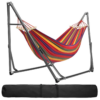Hammock with Folding Stand Portable Outdoor Foldable Garden Hammock Frame - Red