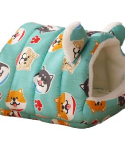 Hamster Nest Cozy Hamster House Small Animal Pet Sleeping Bed Small Animals - green puppy