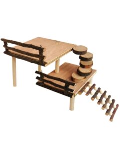 Hamster Toys House Hamsters Climbing Ladder Brige Wooden Funny Hideouts