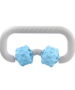 Hand-held 360Â° Double-Wheeled Muscle Trigger Point Massage Roller - Blue