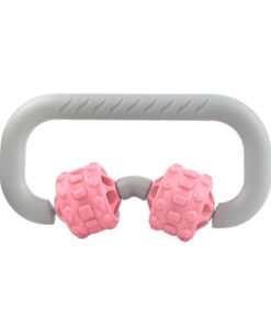 Hand-held 360Â° Double-Wheeled Muscle Trigger Point Massage Roller - Pink