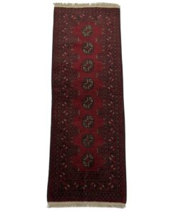 Hand - Knotted Afghan Turkman Rug 150 x 50 cm