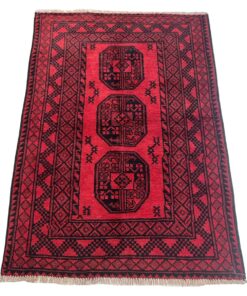 Hand Knotted Red Afghan Rug - 150 x 100 cm