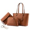 Handbag 3 in 1 Calista and Stylingo Keyring - Brown