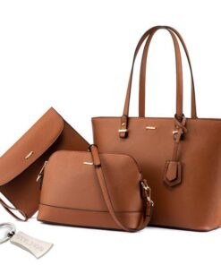 Handbag 3 in 1 Calista and Stylingo Keyring - Brown