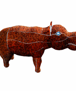 Handcr Afted Beaded Gold Hippopotamus 60cm